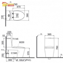 BÀN CẦU CAESAR NẮP CƠ CD1345+TAF060 CHÍNH HÃNG