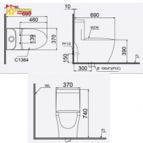 BÀN CẦU KHỐI NẮP CƠ CAESAR CD1364+TAF060 CHÍNH HÃNG