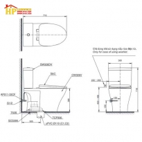 BÀN CẦU HAI KHỐI TOTO  CS326DT10 CHÍNH HÃNG