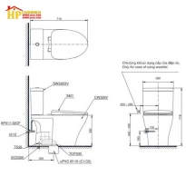 BÀN CẦU HAI KHỐI TOTO CS326DT3 CHÍNH HÃNG