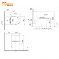 BÀN CẦU KHỐI CAESAR CD1395 CHÍNH HÃNG