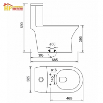 BÀN CẦU KHỐI VIGLACERA SANFI S303 CHÍNH HÃNG