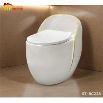 BÀN CẦU KHỐI QUẢ TRỨNG MÀU TRẮNG CHỈ VÀNG BC225 CAO CẤP GIÁ RẺ