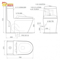 BÀN CẦU KHỐI VIGLACERA V35M CHÍNH HÃNG
