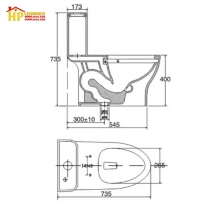 BÀN CẦU KHỐI VIGLACERA V36 CHÍNH HÃNG