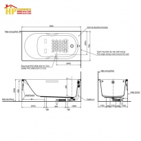 BỒN TẮM TOTO PAY1515VC#W/TVBF411 CHÍNH HÃNG