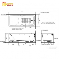 BỒN TẮM TOTO  PAY1715VC/TVBF411 CHÍNH HÃNG