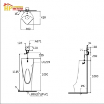 BỒN TIỂU ĐỨNG CAESAR U0239 CHÍNH HÀNG