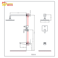 SEN TẮM ÂM TƯỜNG CAESAR BS644 CHÍNH HÃNG