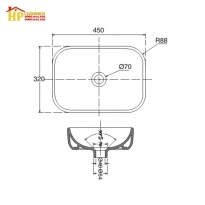 CHẬU LAVABO ĐẶT BÀN VIGLACERA  V25 CHÍNH HÃNG