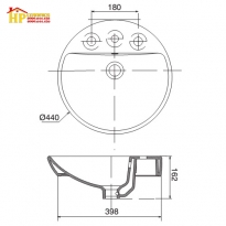 CHẬU LAVABO ĐẶT BÀN VIGLACERA V26 CHÍNH HÃNG