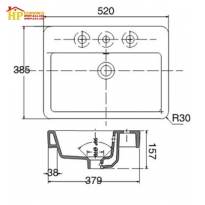 CHẬU LAVABO ĐẶT BÀN VIGLACERA V29 CHÍNH HÃNG