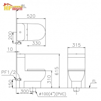 BÀN CẦU KHỐI TRẺ EM CAESAR C1352 CHÍNH HÃNG