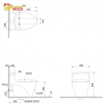 BÀN CẦU KHỐI CAESAR C1353 CHÍNH HÃNG