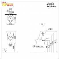 BỒN TIỂU NAM TREO TƯỜNG CẢM ỨNG CAESAR UA0234 CHÍNH HÃNG