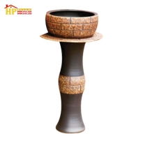 CHẬU LAVABO SỨ MỸ THUẬT CÓ CHÂN CĐC-01