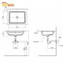 CHẬU LAVABO ÂM BÀN TOTO LT1515#XW CHÍNH HÃNG