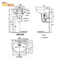CHẬU LAVABO TREO TƯỜNG CHÂN NGẮN VF-0800/ VF-0911 CHÍNH HÃNG