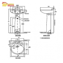 CHẬU LAVABO TREO TƯỜNG CHÂN DÀI AMERICAN STANDAR VF-0969/VF-0901 CHÍNH HÃNG