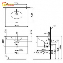 CHẬU LAVABO ĐẶT BÀN CAESAR LF5026 CHÍNH HÃNG