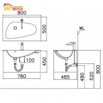 CHẬU LAVABO ĐẶT BÀN CAESAR LF5036 CHÍNH HÃNG 