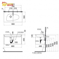 CHẬU LAVABO ĐẶT BÀN CAESAR LF5368 CHÍNH HÃNG
