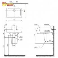 LAVABO TREO TƯỜNG TOTO LHT328C CHÍNH HÃNG