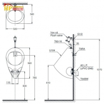 BỒN TIỂU TREO TƯỜNG TOTO LU104W/F#W CHÍNH HÃNG