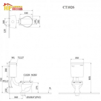 BÀN CẦU TRẺ EM CAESAR  CT1026 CHÍNH HÃNG