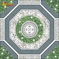 GẠCH LÁT SÂN VƯỜN 50X50 CỎ VIỀN LỤC GIÁC SỎI TRẮNG 5407 CAO CẤP GIÁ RẺ