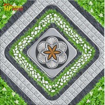 GẠCH LÁT SÂN VƯỜN 50X50 CỎ XUNG QUANH SỎI Ở GIỮA 5801 CAO CẤP GIÁ RẺ