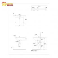 LAVABO CHÂN TREO CAESAR L2365+P2443 CHÍNH HÃNG