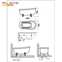 BỒN TẮM ĐỘC LẬP CAESAR KT1150 CHÍNH HÃNG