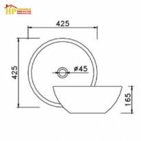CHẬU LAVABO ĐẶT BÀN CAESAR L5215 CHÍNH HÃNG