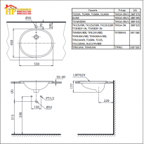 CHẬU LAVABA ÂM BÀN TOTO L762 CHÍNH HÃNG