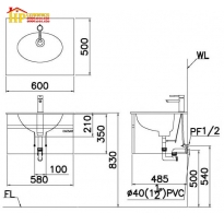 TỦ LAVABO CAESAR LF5024 + EH05024DDV CHÍNH HÃNG