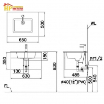 TỦ LAVABO CAESAR LF5030+EH05030DDV CHÍNH HÃNG