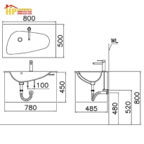 TỦ LAVABO CAESAR LF5036+EH05036AV CHÍNH HÃNG