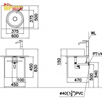 CHẬU LAVABO ĐẶT BÀN CAESAR  LF5232 CHÍNH HÃNG