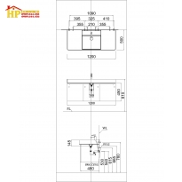 TỦ LAVABO CAESAR LF5388+EH05388AV CHÍNH HÃNG