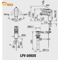 VÒI LAVABO NÓNG LẠNH INAX LFV-2002S