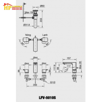 VÒI LAVABO NÓNG LẠNH 3 LỖ INAX LFV-5010S CHÍNH HÃNG