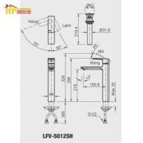 VÒI LAVABO NÓNG LẠNH INAX LFV-5012SH CHÍNH HÃNG