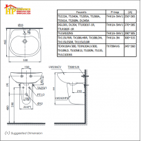 CHẬU LAVABO TREO TƯỜNG CHÂN NGẮN TOTO LHT236C CHÍNH HÃNG