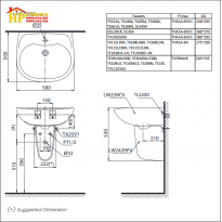 CHẬU LAVABO TREO TƯỜNG CHÂN TREO TOTO LHT239C CHÍNH HÃNG