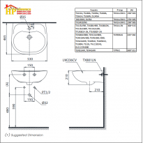 CHẬU LAVABO TREO TƯỜNG TOTO LT236CR CHÍNH HÃNG