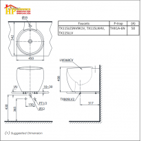 CHẬU LAVABO ĐẶT BÀN TOTO  LT368C CHÍNH HÃNG