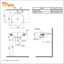 CHẬU LAVABO BÁN ÂM TOTO LT533R CHÍNH HÃNG