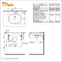 CHẬU LAVABO ÂM BÀN TOTO  LT546 CHÍNH HÃNG