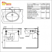 CHẬU LAVABO ÂM BÀN TOTO  LT548XW CHÍNH HÃNG